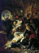 Konstantin Makovsky Agents of the False Dmitry kill the son of Boris Godunov France oil painting artist
